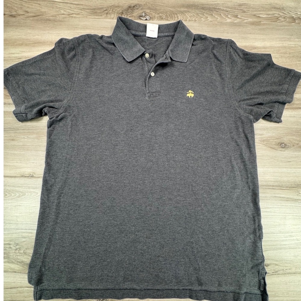 Brooks Brothers Mens Performance Polo Shirt L Gray Original Fit 100% Cotton Logo